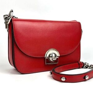 Prada Red Crossbody Bag with Silver Accents